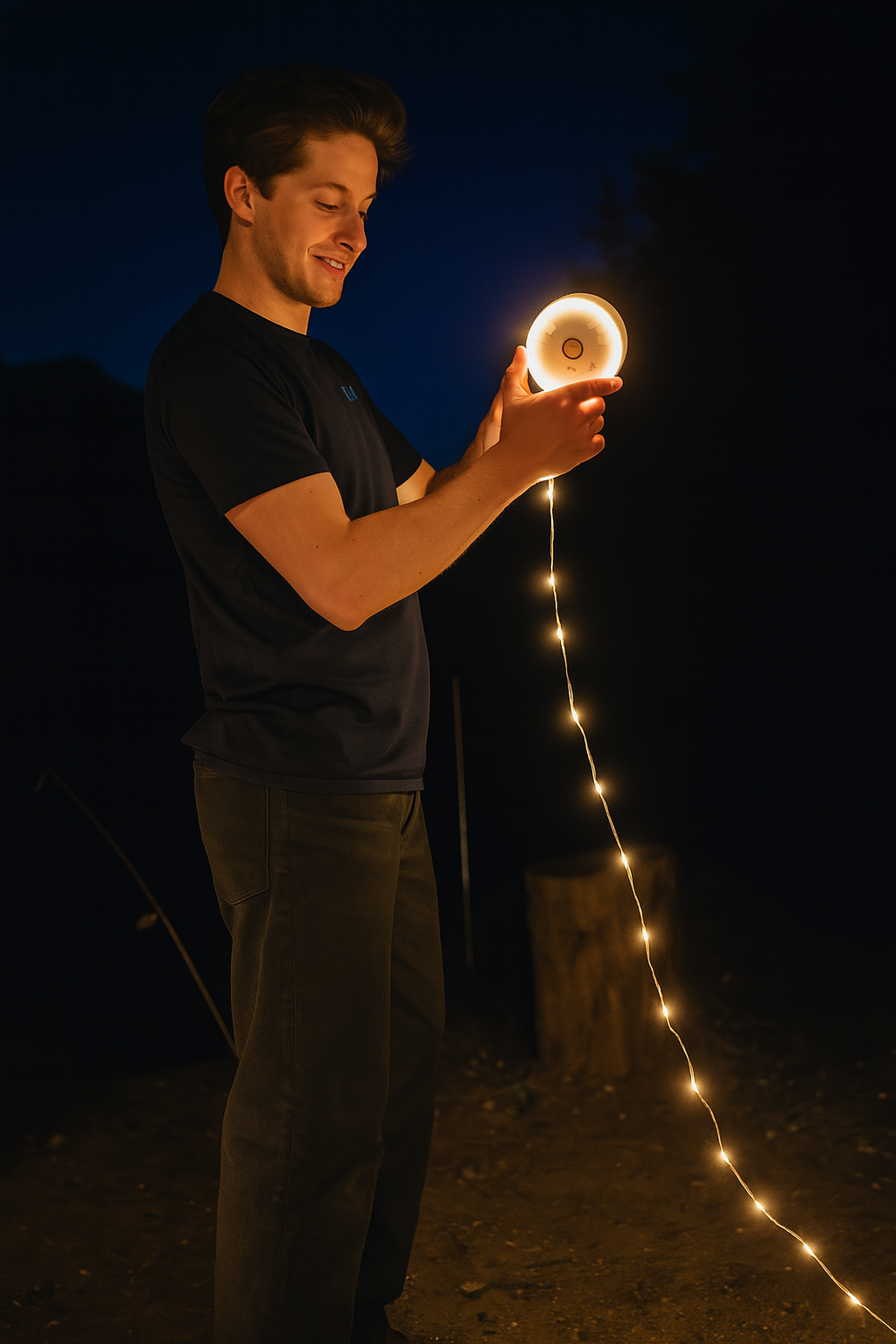 NomadiGlow - Rechargeable Light + 10m String Magic