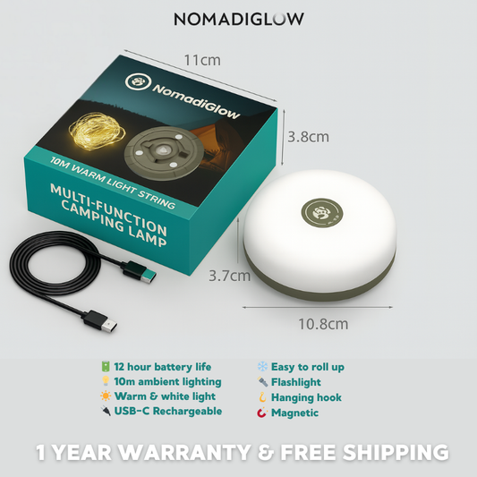 NomadiGlow - Rechargeable Light + 10m String Magic